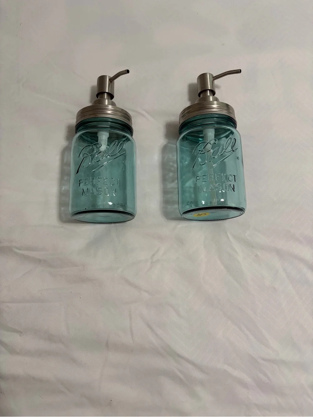 ® Aqua Glass Mason Jar Soap & Lotion Dispenser - Set of 2